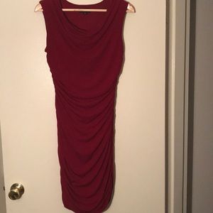 Burgundy ruched dress! Super sexy